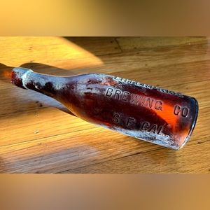 ENTERPRISE BREWING Co. S. F. CAL. Early 1900's Embossed Beer Bottle Amber